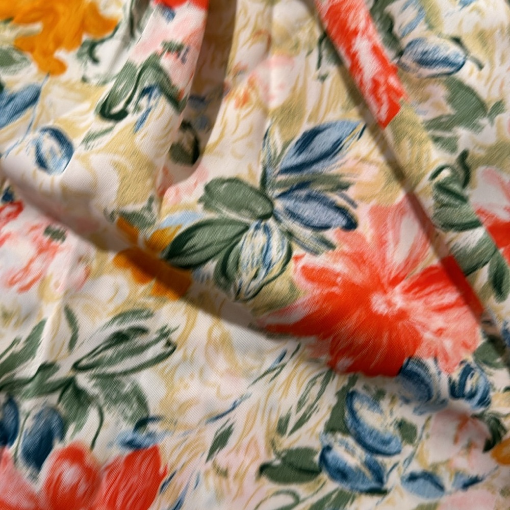 83. POL Harem Pants Multicolor Bohemian Floral Clearance Silky Soft Pockets - Picture 4 of 5